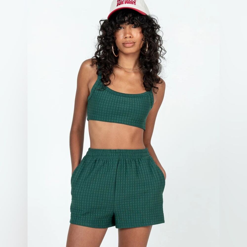 Princess Polly Arabella Forest Green Textured Bralette